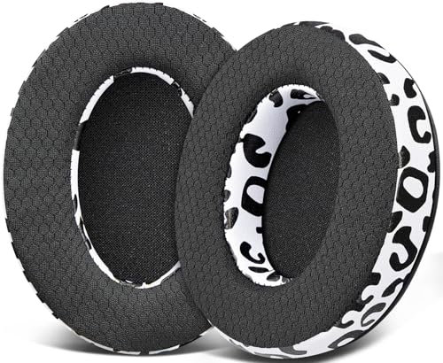 SOULWIT Mesh Stoff Ersatzpolster Ohrpolster Ersatz Polster für HyperX Cloud 1/2/3/Pro/Core/Alpha/Alpha S/Alpha Pro/Flight/Flight S/Stinger/Stinger S, CloudX Stinger/Stinger Core/Flight Kopfhörer