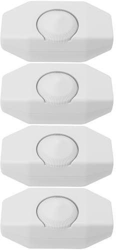Create idea 4pcs Rotary Cord Switch AC 250V 1A Inline Dimmer Switch 100W Slide Control No Welding Screw Terminal Lamp Cord Dimmer White