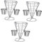 OKUMEYR 3st Imbissstand Körbchenhalter Windmühlen-ausstecher Eistüte Auto-Snacks Autokorb Pommes-servierkorb Halter Für Pommes-Frites-tüten Pommeshörnchenhalter Dessertstände Silver Eisen