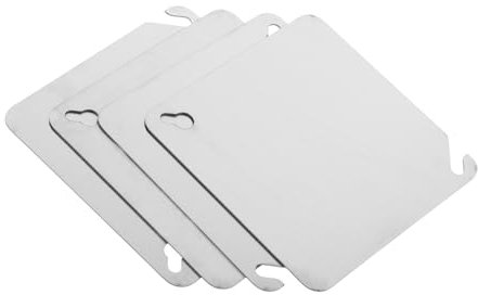 Artibetter 4pcs Metal Electrical Box Cover Plates Square Flat Blank Socket Cover Plate for Wall