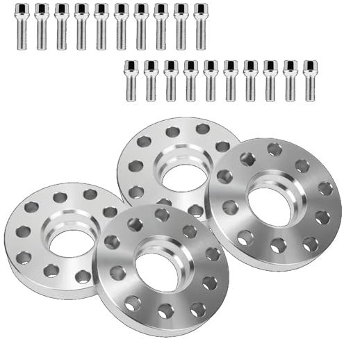 DZSHONGXINSM Spurverbreiterungen 2x15mm/2x20mm Hubzentrische Spurverbreiterungen Und Schrauben 57,1mm 5x100/5x112mm Für VW Für Golf Spürverbreiterungsatz
