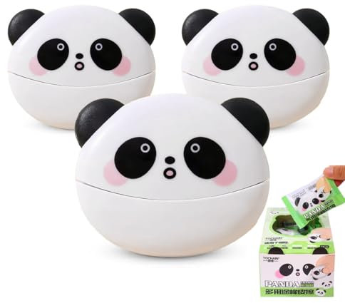 BECHS 3 Stück Radiergummi, Kawaii Radierbarer Gelschreiber Stift Radiergummi und Normalen Bleistift-Radiergummi, Dual Purpose Eraser- Niedliches Panda-Design