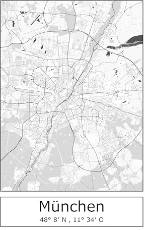 MÜNCHEN: Geschirrtuch / Abtrockentuch mit Karte bzw. Stadtplan von München