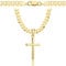 AMAR OPRAVA goldkette herren mit kreuz 585, Kette Herren 925/585 - kreuz kette herren gold 585 massiv - 5 mm, Kreuz Kette - Kreuzkette - Halskette Herren Panzerung