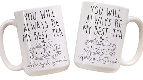 LongGenius Tasse cadeau personnalisée pour meilleure amie : tasse personnalisée pour sœur pour amitié, tasse à café pour meilleure amie