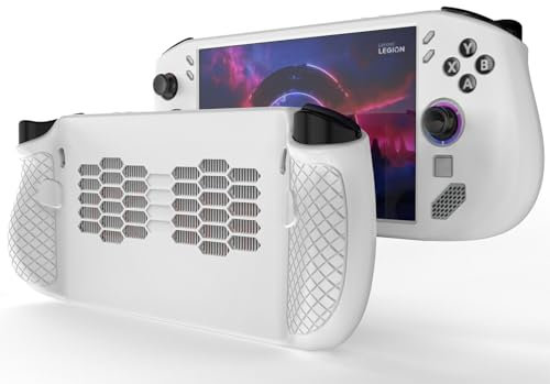 GIOPUEY Funda Compatible con Lenovo Legion Go S, Ultradelgado Silicona Case Cover, Anti-caída, Portátil - Blanco