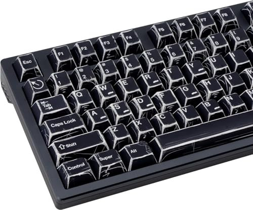 Minimalistic Manga Keycaps, 136 teclas, manga japonesa negra, teclas personalizadas por sublimación PBT Dye para teclados mecánicos 61/64/87/104/108 Cherry MX