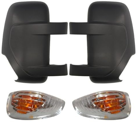 2xSpiegelabdeckung Spiegelblinker Rechts Links Blinker Außenspiegelabdekung | Außenspiegel Kappe Blinkleuchte Satz Kompatibel mit Renault Master III Opel Movano B Nissan NV400 Vauxhall Movano Mk2 2010+