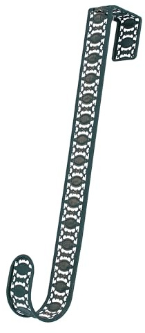 Gisela Graham Green Metal Wreath Hanger – Festive Over-Door Hook for Christmas Wreaths