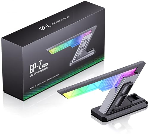 CyberPrism ARGB GPU Sag Bracket, Anti-Sag Graphics Card Holder for RTX 4090/50 Series, Adjustable Aluminum GPU Support for Triple Slot GPUs, Magnetic Base, 5V 3-Pin RGB Sync (Obsidian Black)