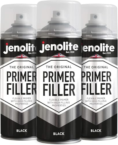 JENOLITE Primer Filler Spray Paint Grey 2 x 500ml - Acrylic Epoxy Primer | High Fill Multi-Surface Primer Paint, Fills Small Dents & Scratches, Perfect For Car Bodywork, 3D Printer Models & More