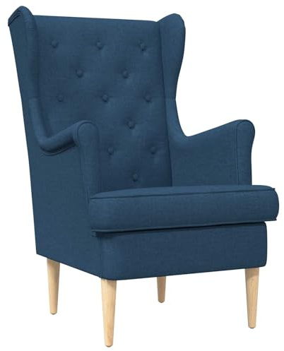 vidaXL Sessel Blau Stoff, Sessel, gepolstertes modernes Design, Coole Sitzgelegenheit, bequemer Schaumstoff, Stoffrahmen, Gummiholzbeine