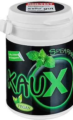 kauX Xylitol Zahnpflege-Kaugummi ohne Aspartam, Spearmint (60g=40 Stück pro Dose)