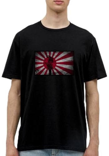 Spreadshirt Japanische Flagge Samurai Krieger Vintage Männer T-Shirt, XXL, Schwarz