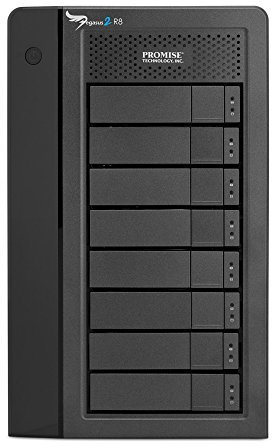PROMISE - Pegasus2 R4 de 32 To (8 x 4 To) Système RAID Thunderbolt 2 | Stockage externe rapide & fiable pour contenus multimédias | Deux ports Thunderbolt 2 | Compatible avec Mac Time Machine - Noir