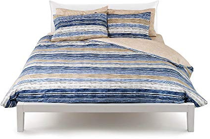 Bettbezug Choppy blau Doppelbett (Sack cm.250 x 200 + cm.45 Klappe Umschlag = 245 + 4 federacm.50 x 80 + 1 Bettlaken 175 x 200)