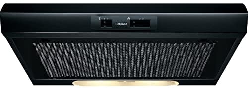 Hotpoint 60cm Visor Cooker Hood - Black