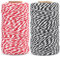 G2PLUS 200M Spago Natalizio Cordoncino Cotone Baker’s Twine Spago Nero Rosso Natale,Decorativo Spago,per Cucina Cottura Natale Confezionamento Regalo