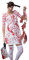 Oblique Unique® Horror Kostüm Accessoire Set für Damen - Messer im Kopf Haarreif + Metzger Schürze + Overknee Strümpfe + Blutige Füße & Hände Girlande Halloween Fasching Karneval