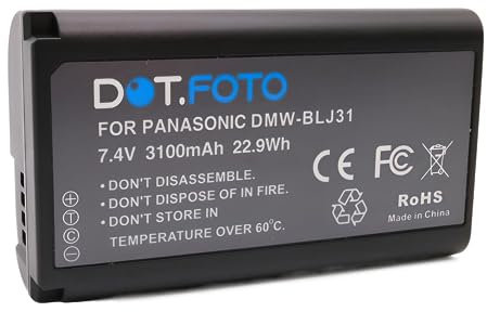 Dot.Foto DMW-BLJ31 Premium 7.4v / 3100mAh Rechargeable Battery for Panasonic Lumix DC-S1, DC-S1R