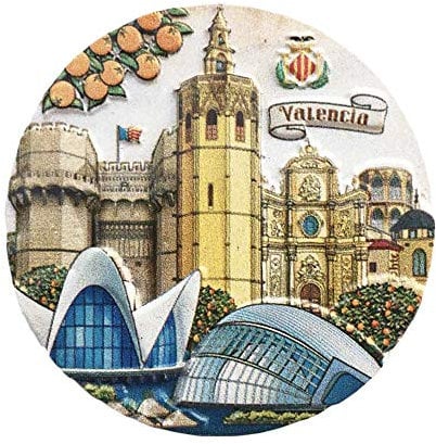 Valencia España 3D Imán de refrigerador Recuerdos turísticos Artesanía de Resina Hecha a Mano Decoración de la Cocina del hogar Colección de imanes de Nevera de Valencia Regalo