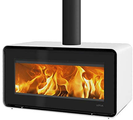 Lotus KS2416 Living Kaminofen Alpina White, Rauchabgang oben/A+