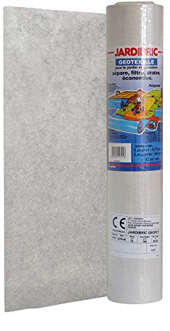 Jardibric - Rouleau Géotextile Anti-Mauvaises Herbes en Maille Polyester 100g/m² (0,70 x 60m) - Barrière Durable Contre Les Mauvaises Herbes pour Vos Allées et Cultures.