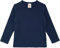 Lilax Girls' Basic Long Sleeve Round Neck Cotton T-Shirt, Navy, 11