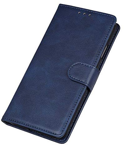 GOKEN Leder Folio Hülle für Xiaomi Redmi Note 10 Pro (6.67), Lederhülle Brieftasche Mit Kartensteckplätzen, Premium Flip PU/TPU Handyhülle Schutzhülle Case Cover mit Ständer Funktion (Blau)