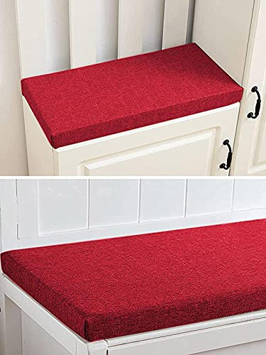 Gartenbank-Kissen für 2- und 3-Sitzer, für drinnen und draußen, 100 / 120 cm, Terrassenschaukel-Auflage (90 x 30 x 5 cm, rot)