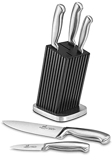 Sabatier International IXO Bloc noir avec 5 couteaux de cuisine tout inox