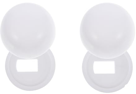 Angoily White Screw Covers 2 Pair Toilet Bolt Cap Universal Plastic Round Toilet Push- On Bolt Caps Toilet Bowl Lid Installation Accessories for Easy Installation Cleaning Accessories