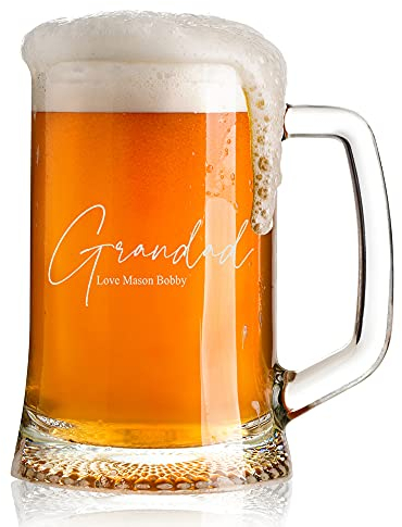 ukgiftstoreonline Grandad Gift Personalised Engraved 1 Pint Glass Beer Tankard