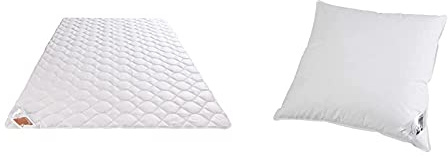 Böhmerwald Natur Wildseidendecke, allergikergeeignet, 100% Wildseide, Füllgewicht: 700gr., Größe: 155x220 cm & Exclusiv Dreikammer-Kopfkissen, Füllgewicht: 800 + 200 g, 80 x 80 cm