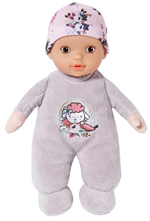 Zapf Creation 706442 Baby Annabell SleepWell for Babies 30cm - weiche Stoffpuppe für Babys mit Aufnahmefunktion, in grau rosa, waschbar, ab Geburt nutzbar.
