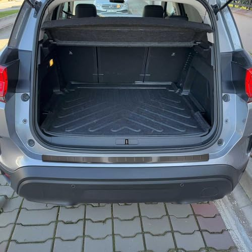 OMAC Ladekantenschutz für Citroen C5 Aircross 2018-25 Dark gebürstet Chrom | Edelstahl dark Chrom gebürstet, Stoßstangenschutz, fahrzeugspezifische Passform