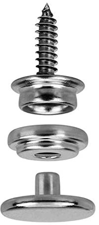 QOTSTEOS 50 tornillos de acero inoxidable de grado marino para barcos, cierre de botón, carpa de acero inoxidable para cubierta de barco, juego de broches de tela