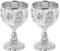 CLISPEED Cup 2pcs Wine Cup Vintage Style Antique Embossed Chalice Cup Gothic Jug Goblet Traditional Ancient Drinking Mug Exquisite Decoration Silver Reusable Coffee Cup