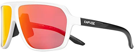 KAPVOE Radfahrerbrille Polarisierte Fahrradbrille Sport Sonnenbrille UV400 Schutz für Männer Frauen MTB Laufen Golf Wandern Volleyball Tennis Autofahren Angeln Softball 05