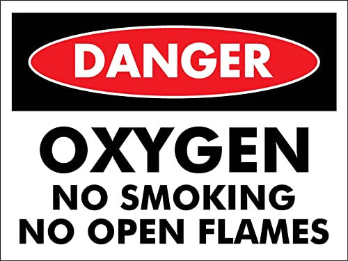 Warnschild Gefahr Sauerstoff Rauchen Verboten Keine Offenen Flammen Personalisierte Metallschild Retro Blechschilder 20X30Cm, Warnmarkierung