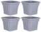 TENLITE [Pack Of 4] - 40cm Square Planter Upcycled Grey Flower Pot Containers with Drainage Holes Perfect For Indoor/Outdoor Use – Made in UK (40.00 x 40.00 x 30 cm, 25L Litre Approx)