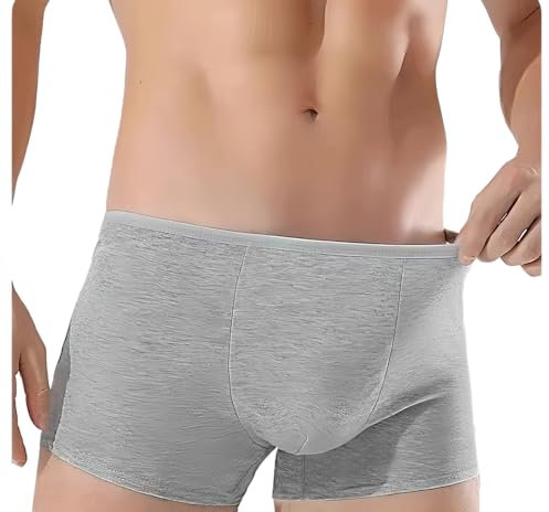 MIEGUIWOR Lot de 8 Boxers jetables pour Homme, 100% Coton, sous-vêtements jetables pour Homme, pour hôpital, Voyage, Vacances, Spa, Massage, Fitness, hôtel, Gris, XXL