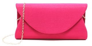 QUEEN HELENA Pochette Elegante con Strass Borsetta Cerimonia con Tracolla Donna (S-608 Fucsia)