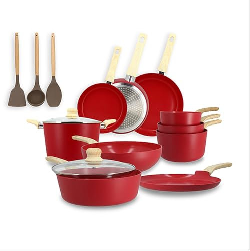 MENASTYL - Set 13 pièces cuisson colorama magenta en aluminium induction - 6014026