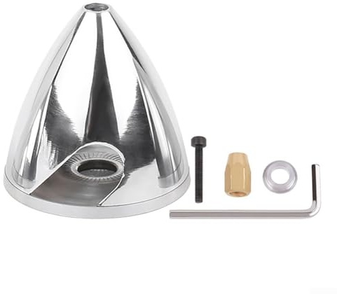 1 x Propeller mit Flügeln, Premium-Aluminium-Spinner für ferngesteuerte Modellflugzeuge, Silber, Aluminiumlegierung (45 mm)