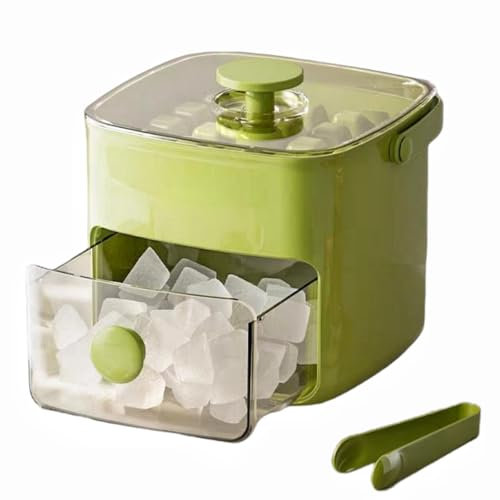 Bac à glaçons avec couvercle, poubelle et pince, moule à glaçons facile à démouler, sans BPA, réutilisable pour congélateur (vert)