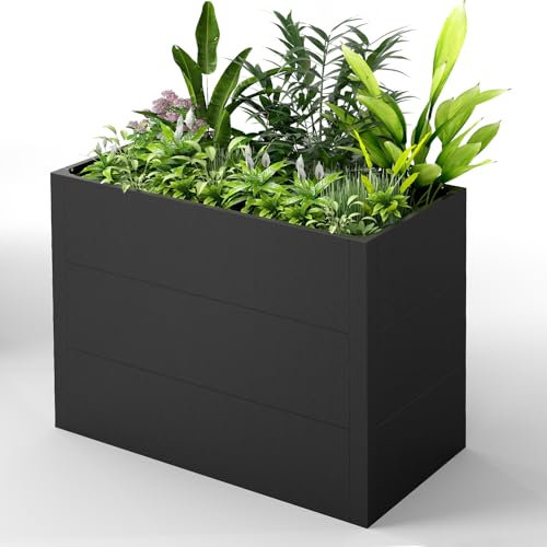 Youyijia Hochbeet 100x50x77cm Wetterfestes Pflanzenbeet mit Drainage & Stahlrahmen, XXL Beetkasten für Garten Terrasse, Anzuchtkasten Gemüsebeet Hochbeete