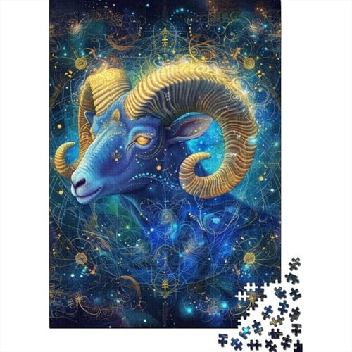 Sheep Ram Jigsaw Puzzles Puzzle for Adults Kids. 1000 Pieces Impossible Challenge Toy Educational Game Home Decoration for Adults& Kids Age 14 Years Up 1000pcs (75x50cm)