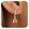 VIROMY Octobre Boucles d'Oreilles Pour Femme En Pierres De Naissance Pendentif En Zircone Plaqué Or 14k Cadeau d'Anniversaire Élégant Et Raffiné