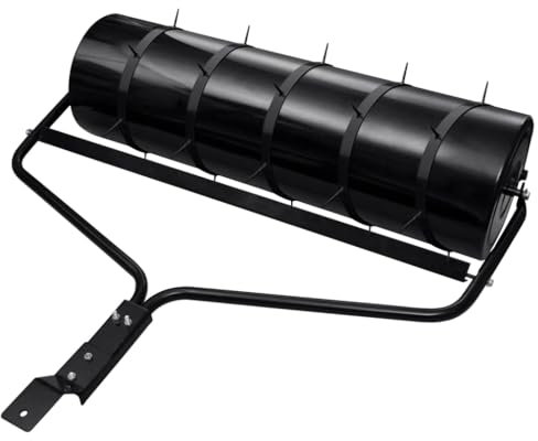 Heavy Duty Lawn Roller with Aerator Attachment for Garden Soil Compaction and Aeration